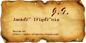 Jankó Ifigénia névjegykártya